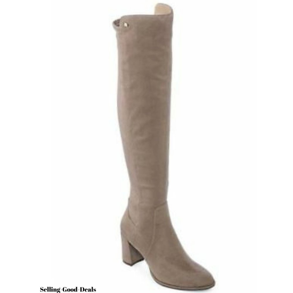 Over the Knee Liz Claiborne Boots in Taupe, Suede
